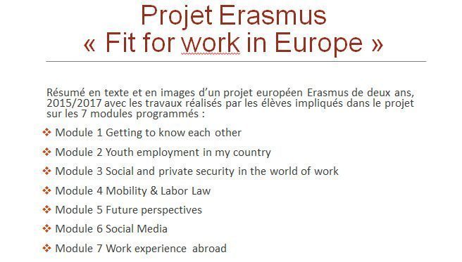 Retour sur les deux années de notre projet Erasmus -Fit for work in Europe-